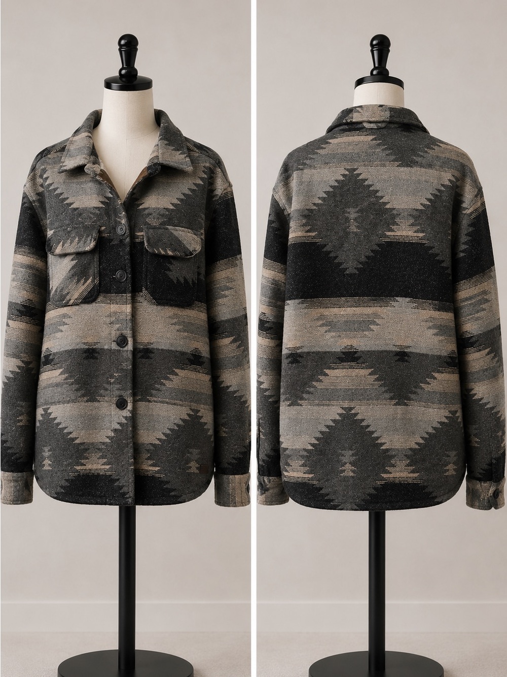 JACHS New York Aztec Sherpa Lined Shacket Men’s L